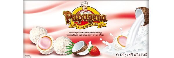 Pk vahvlipallid "PAPAGENA" Maasika täidisega 120g*18tk