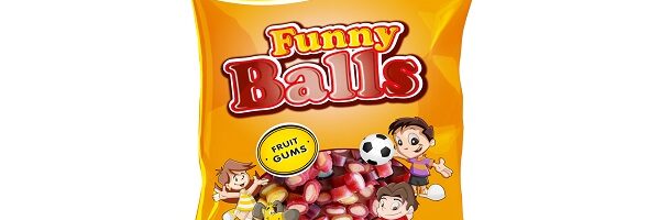 Kummikomm "FUNNY BALLS" 150g*21tk